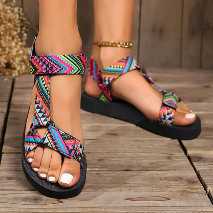 OrthoCare Ethnic Printed Velcro Sandals - Summer Fashion