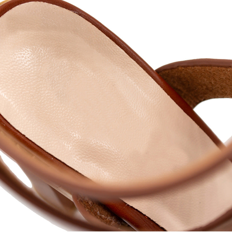 OrthoCare Plus Size Sandals With Chunky Heels