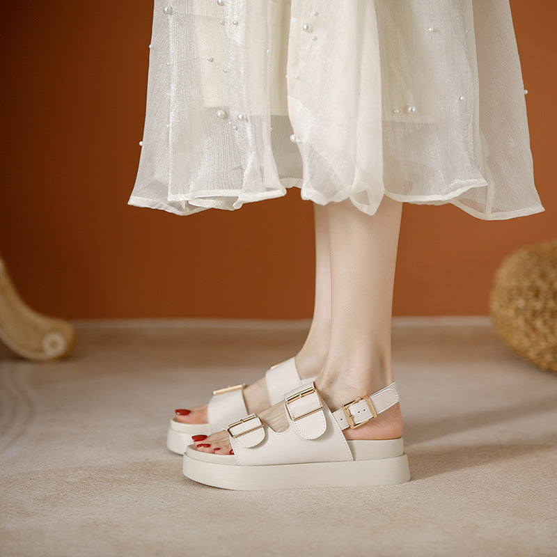 Sylvara | Women’s Orthopedic Double Buckle Platform Sandals