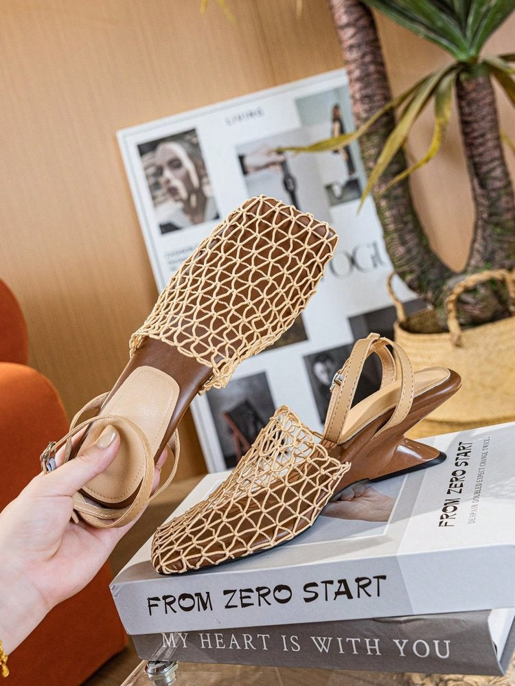 OrthoCare | Woven Pointed Toe Slingback Flats