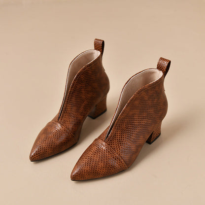 OrthoCare Martin Heeled Ankle Boots With V-Cutout