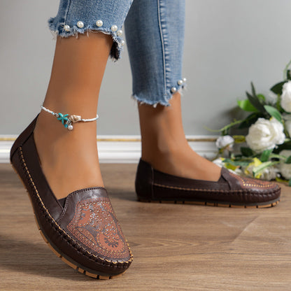 OrthoCare Retro Flat Loafers  With A Unique Vintage Look