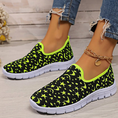 Orthopedic Patterned Slip-On Sneakers – Lightweight Breathable Comfort Walking Shoes