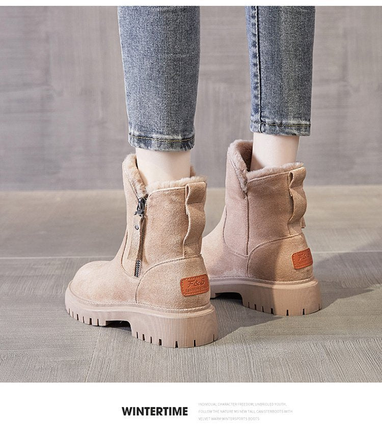 Renee | Orthopedic Side-Zip Fur Suede Chunky Winter Boots