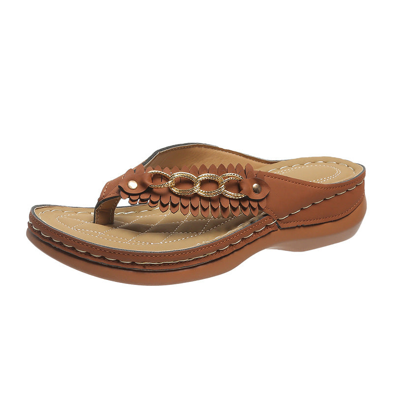 OrthoCare Wedge Sandals With Chain - Unique Retro Style