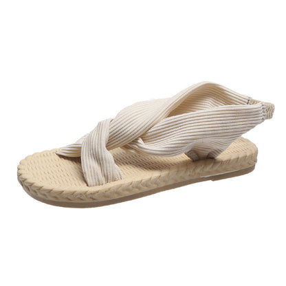 Basma | Women’s Orthopedic Knotted Cross Strap Espadrille Sandals