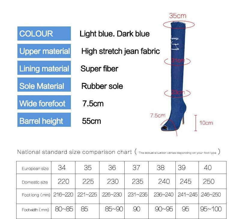 OrthoCare Unique Stretch Denim Boots - Fish Mouth Cow