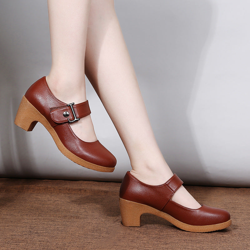 OrthoCare | Vintage Mary Jane Block Heel Pumps