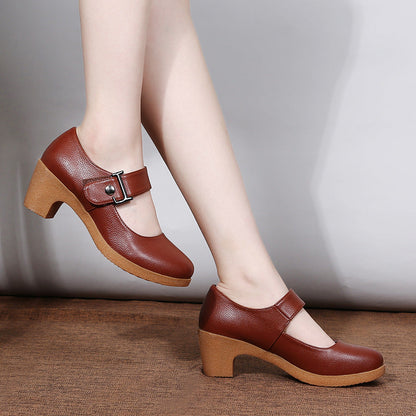 OrthoCare | Vintage Mary Jane Block Heel Pumps