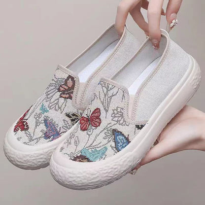 Orthopedic Printed Slip-On Shoes – Lightweight Breathable Everyday Comfort Flats