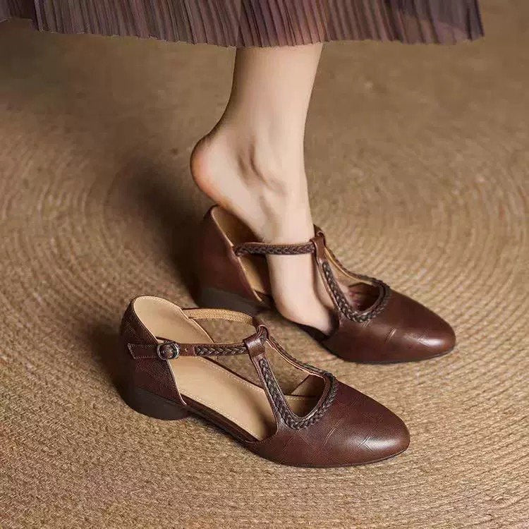 Sandy | Orthopedic Soft Leather Pointed Cross-strap  Shoes