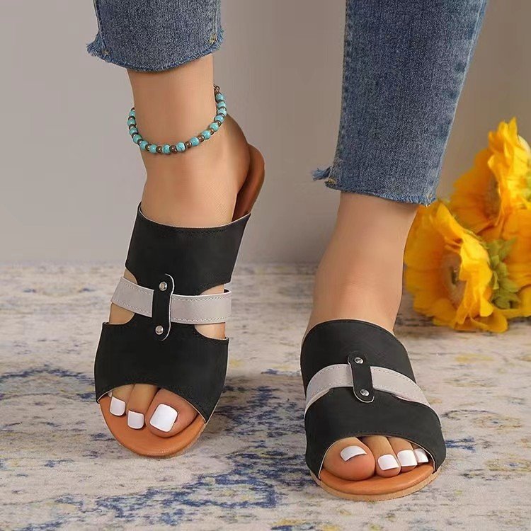 Umbria | Women’s Orthopedic Double Strap Comfort Slide Sandals