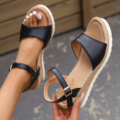OrthoCare Wedge Heel Sandals With Buckle - Summer