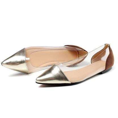 OrthoCare Women’s Pointed Toe Flats – Elegant Transparent Panel Comfort Shoes