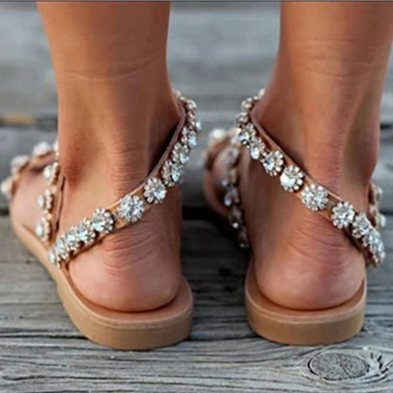 OrthoCare Boho Mule Sandals With Rhinestones - Unique Elegance