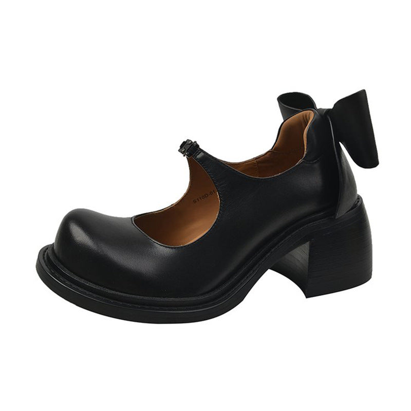 OrthoCare Height Boost Chunky Heel Leather Shoes