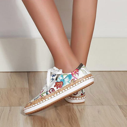 Camila | Orthopedic Floral Canvas Espadrille Sneakers – Lightweight Comfort
