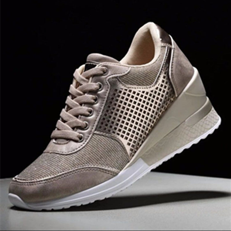 OrthoCare Lace-Up Sneakers With Wedge Heels