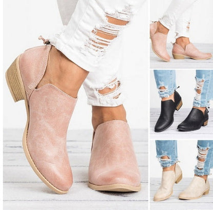 OrthoCare Retro High Heel Ankle Boots - Unique Autumn