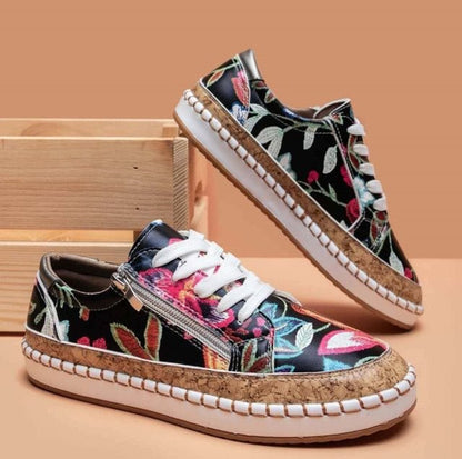 Camila | Orthopedic Floral Canvas Espadrille Sneakers – Lightweight Comfort