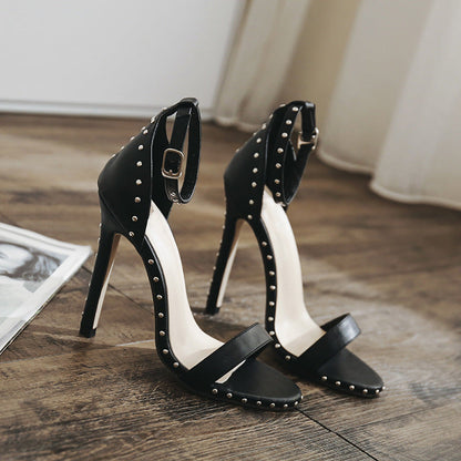 OrthoCare Riveted Stiletto Heel Sandals, Unique Elegance 