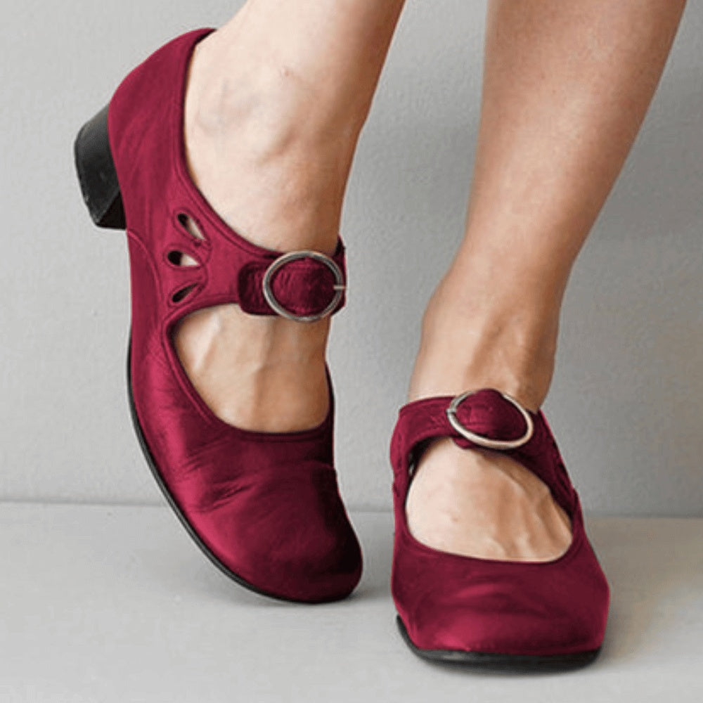 Bianca | Orthopedic Buckle Shallow Cut Single Shoes