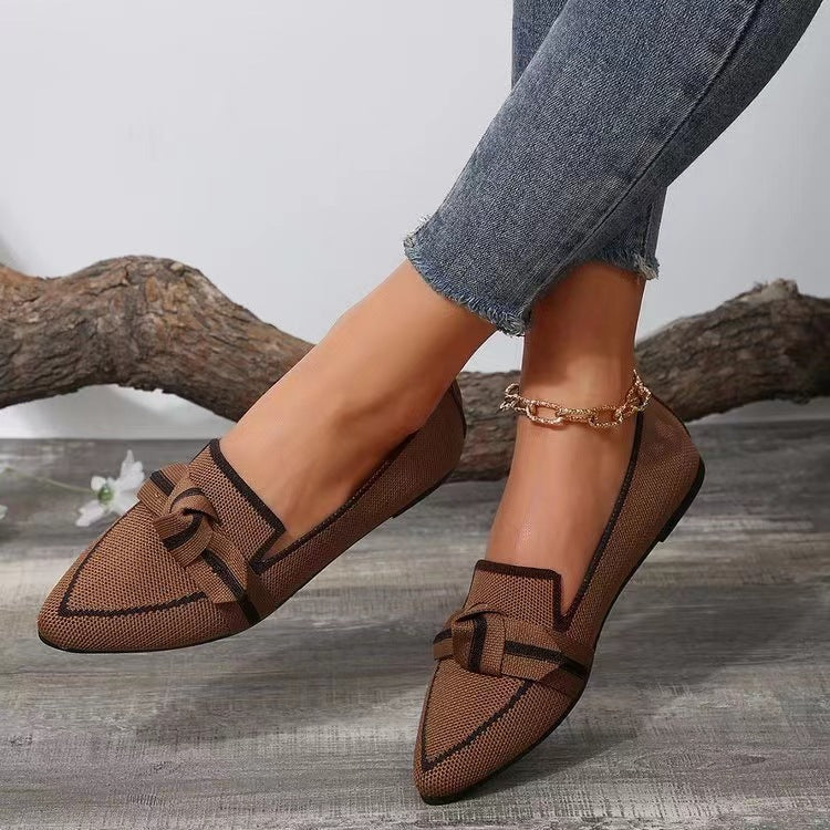 OrthoCare Pointed Toe Flat Shoes With Bow