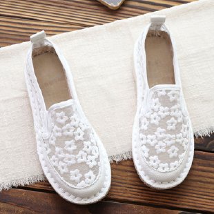 OrthoCare | Embroidered Slip-On Platform Espadrille Shoes
