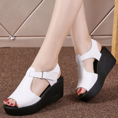 Querida | Women’s Orthopedic Peep Toe Wedge Comfort Sandals