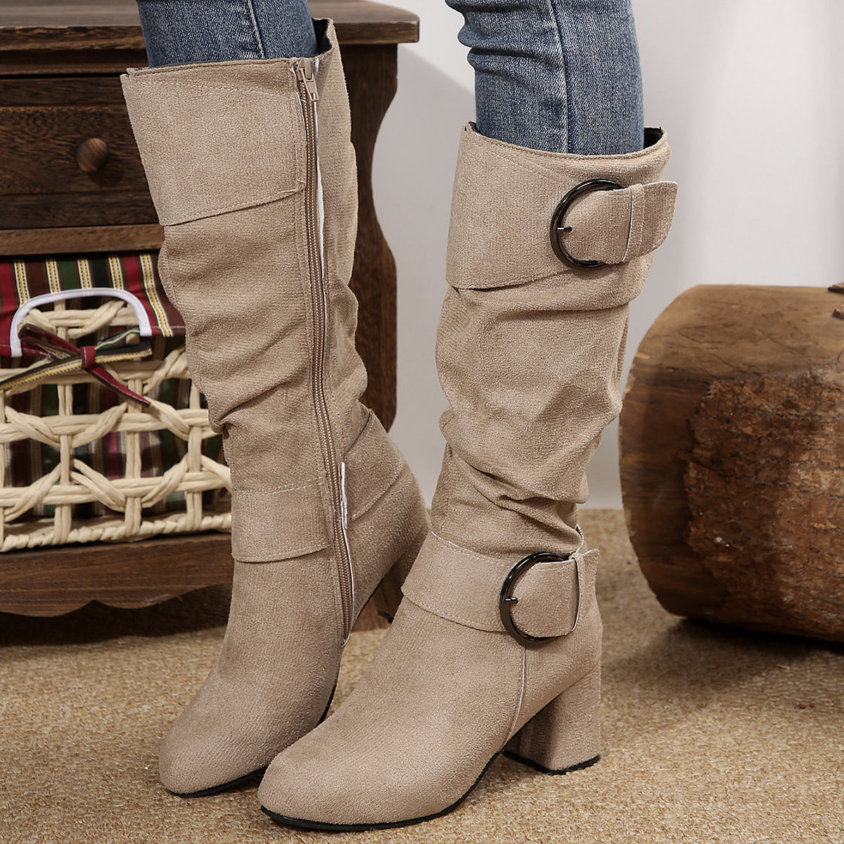OrthoCare Beltbuckle Boots - Chunky Heel Comfort