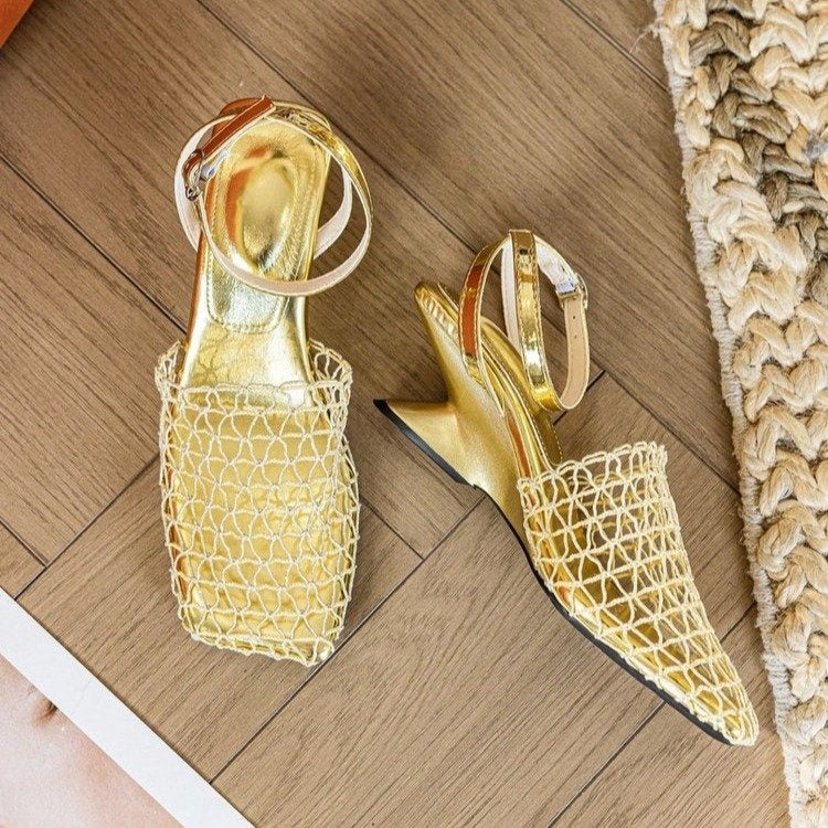 OrthoCare | Woven Pointed Toe Slingback Flats