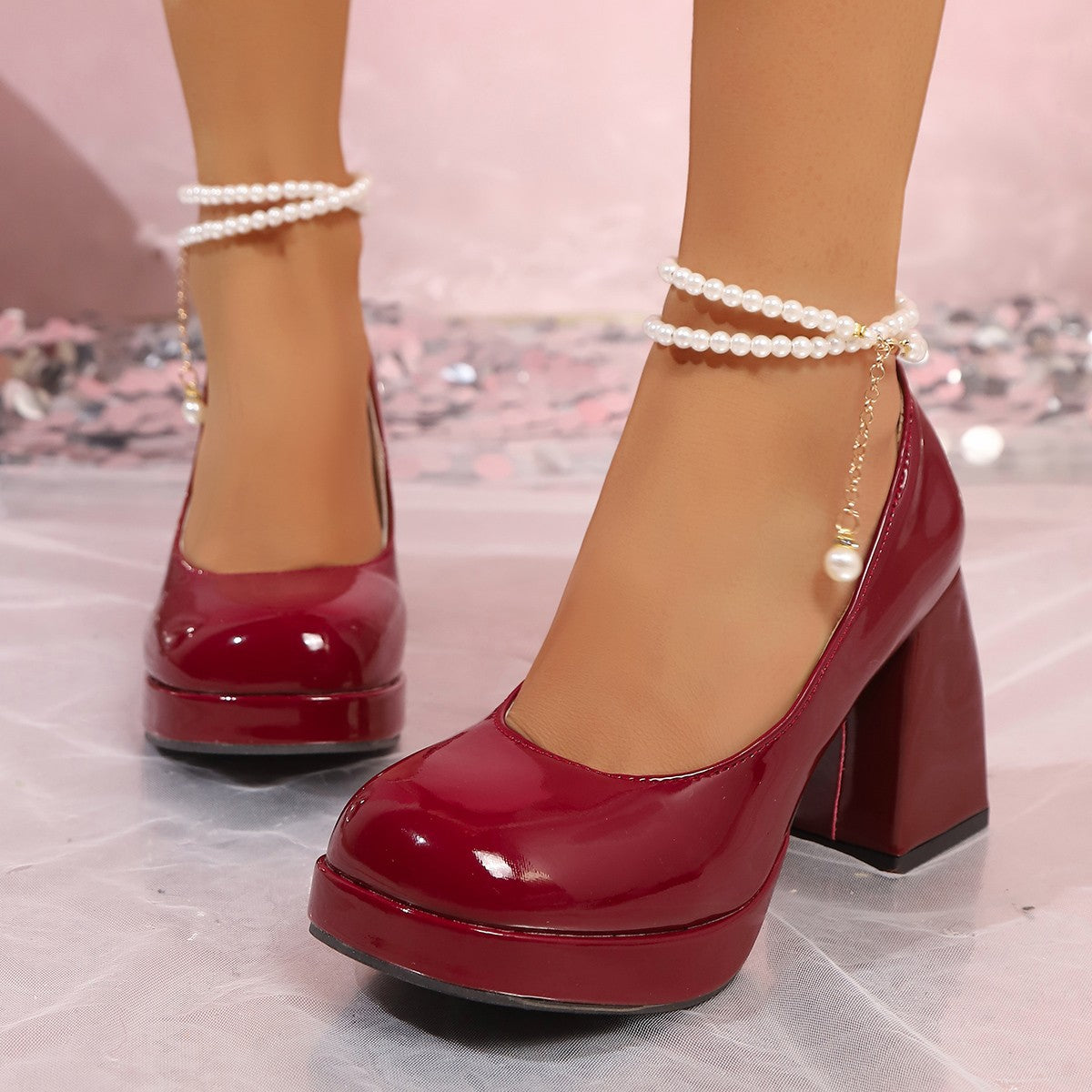 OrthoCare | Platform Mary Jane Block Heel Pumps