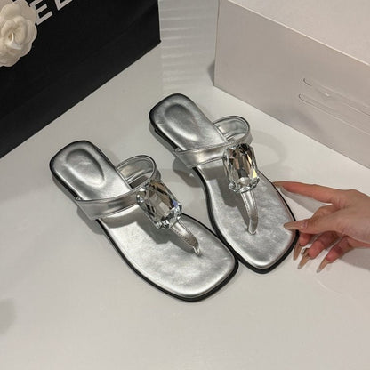 OrthoCare | Crystal Toe Ring Flat Sandals