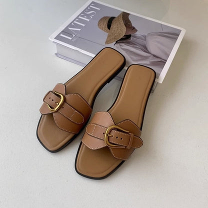Solene | Women’s Orthopedic Buckle Strap Slide Sandals