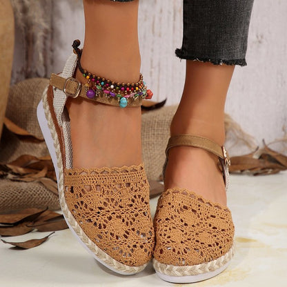 OrthoCare | Crochet Slingback Espadrille Platform Sandals
