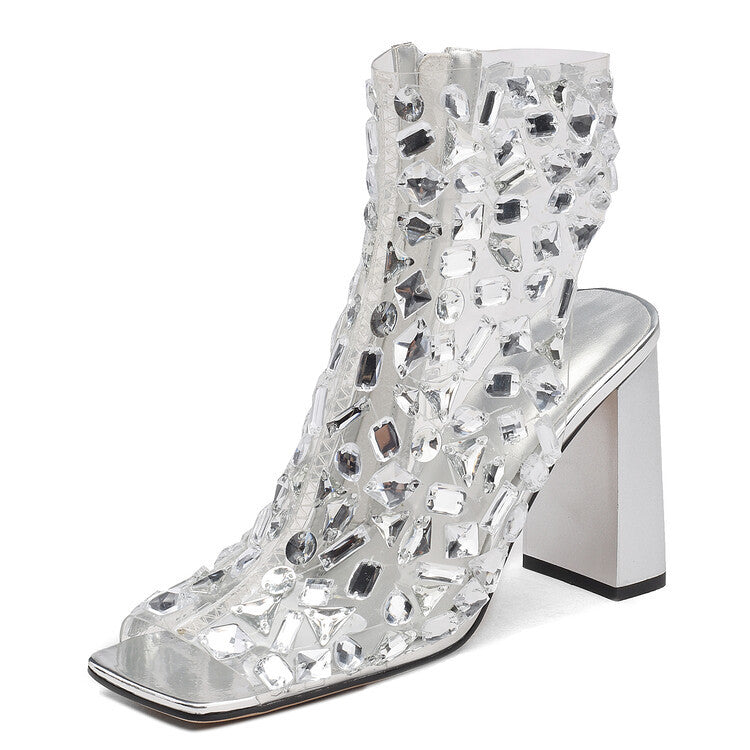 OrthoCare Plus Size Rhinestone High Heel Boots