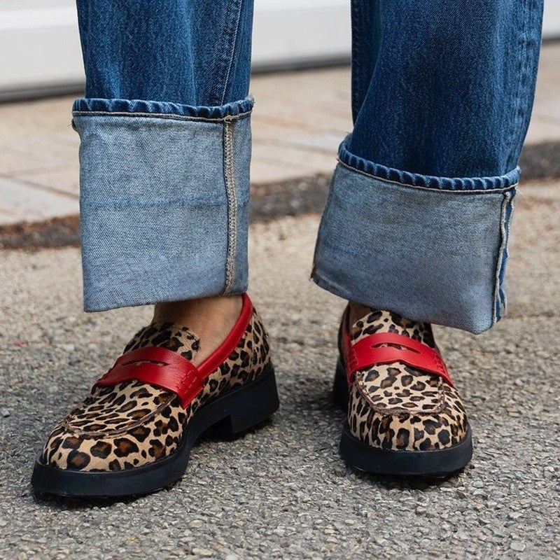 OrthoCare Leopard Loafers - Low Heel Comfort