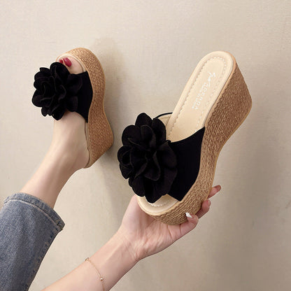 Yaretzi | Women’s Orthopedic Floral Platform Wedge Slide Sandals