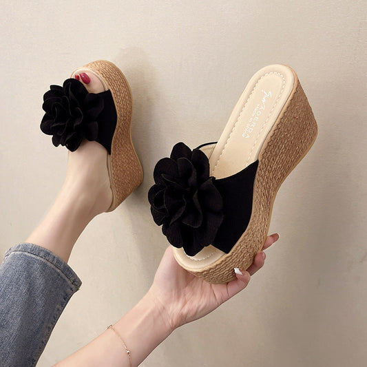 Yaretzi | Women’s Orthopedic Floral Platform Wedge Slide Sandals