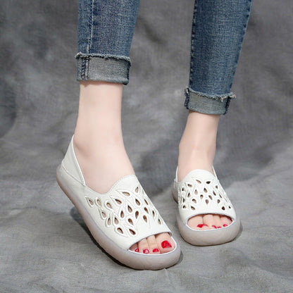 Yvette | Women’s Orthopedic Perforated Peep Toe Comfort Loafers