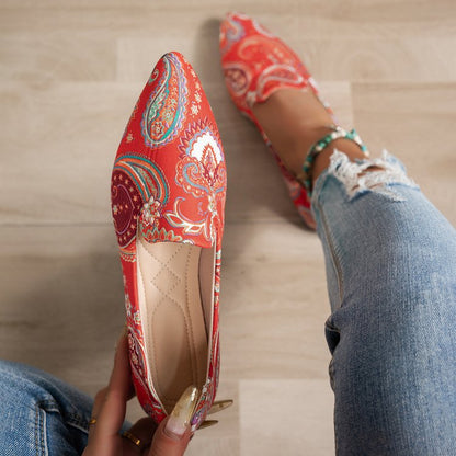 Greer | Women’s Orthopedic Boho Printed Pointed Toe Flats