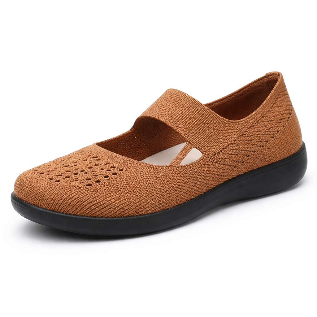 Orthopedic Breathable Knit Flats – Lightweight Slip-On Comfort Walking Shoes