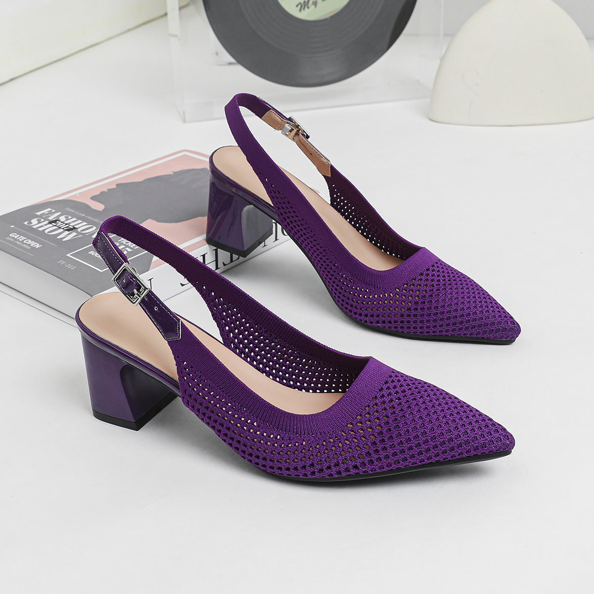 Pomeline | Women’s Orthopedic Woven Pointed Toe Slingback Heels