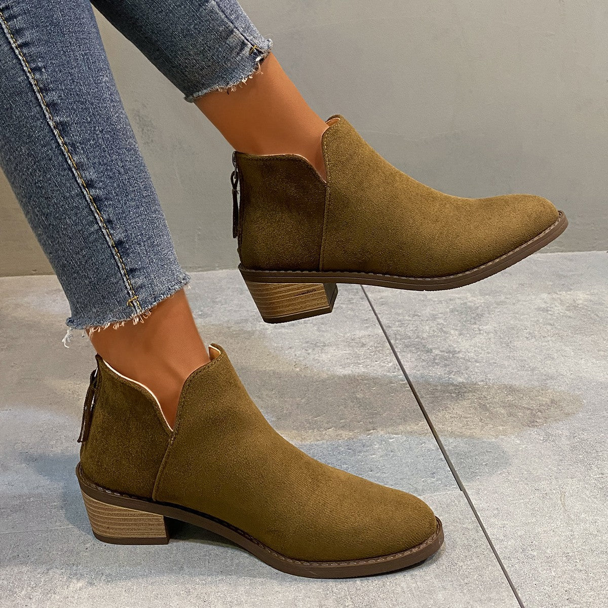 OrthoCare Plus Size Pointed Ankle Boots - Comfort