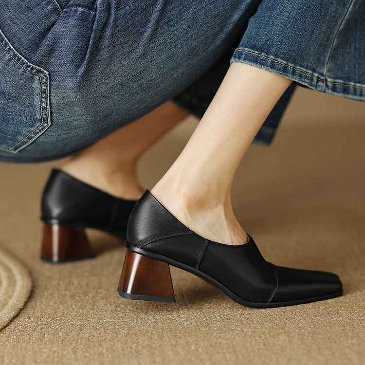 OrthoCare | Square Toe Block Heel Loafers