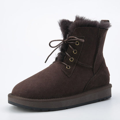 Alina | Orthopedic Fur-Lined Suede Lace-Up Winter Boots