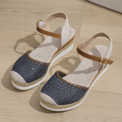 OrthoCare Breathable Woven Mary Jane Platform Sandals