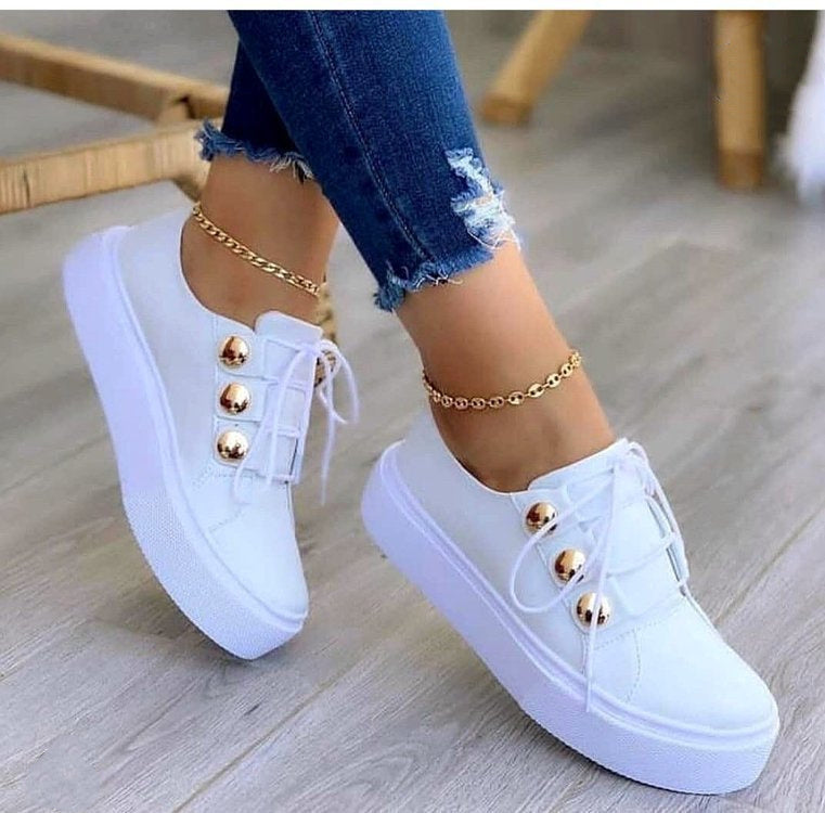Abby | Orthopedic Lace-up Flats Sneakers Women Rivet Casual Shoes