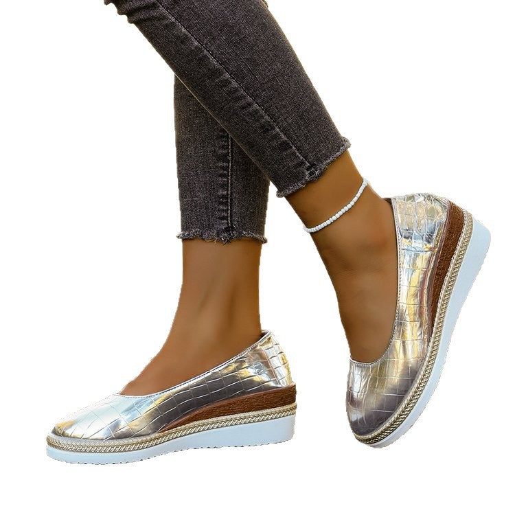 Ferelith | Women’s Orthopedic Metallic Slip-On Comfort Flats