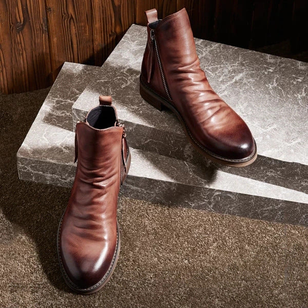 Daniel | Orthopedic Double side zipper non-slip men's boots